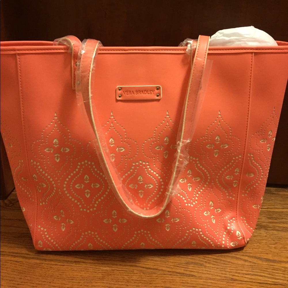 Vera Bradley - Coral Leather Tote
