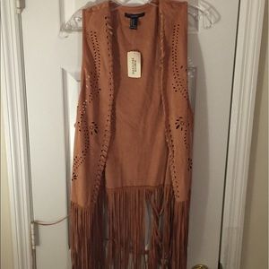 Forever 21 Faux Suede Fringe Vest