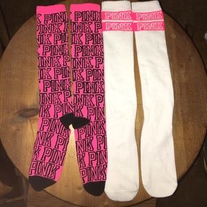 NWOT Victoria Secret Pink knee high socks