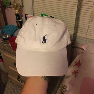 White and blue polo Ralph Lauren hat