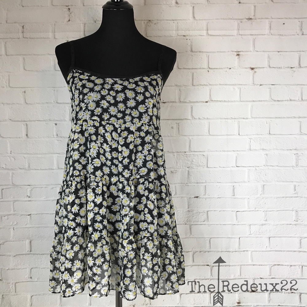 Forever 21 90's Inspired Sunflower Babydoll Dress