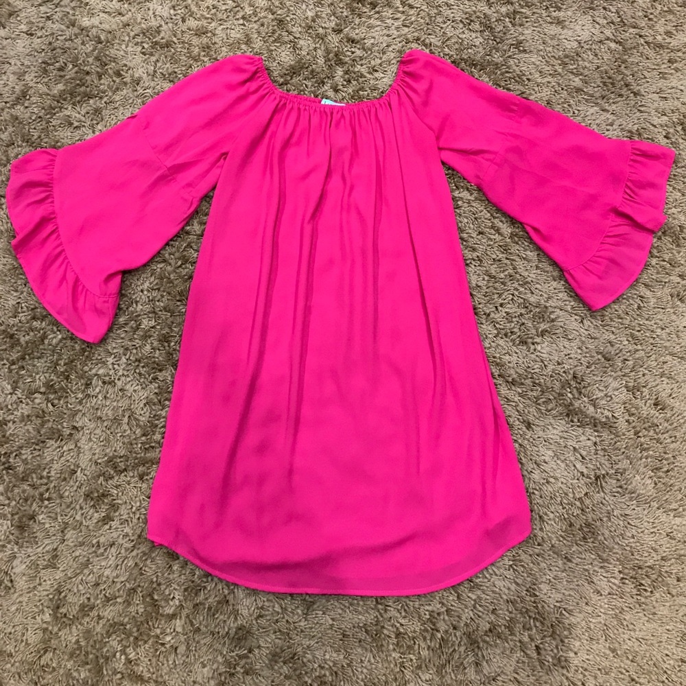Fuchsia Bell Sleeved Dress