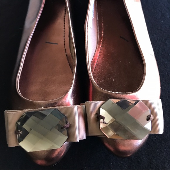 50 off Gap kids Other Girls bronze dress slip on shoes Gap 11 and 1