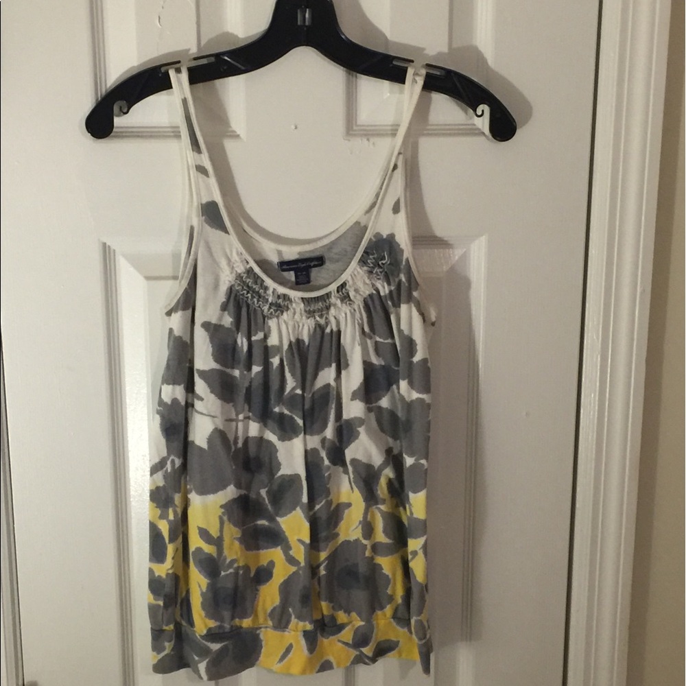 Grey and Yellow Flower Tank Top