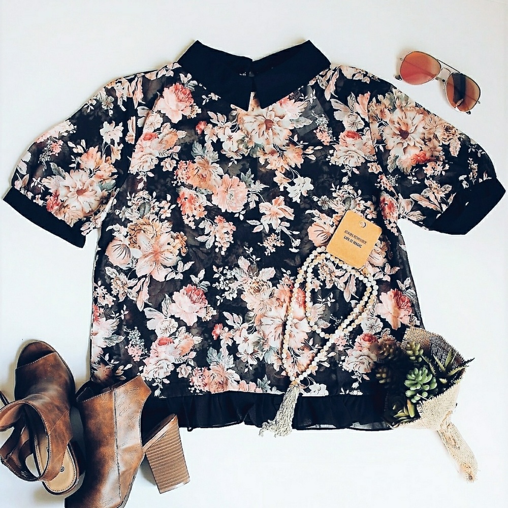 BUY 1, GET 1 FREE! Plus size: Collar Top