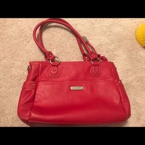 Apple red Grace Adele faux leather bag