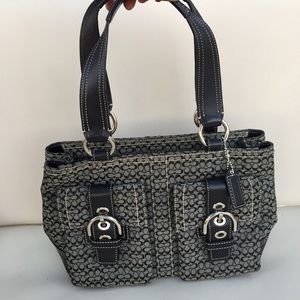 Coach black monogram doctor/satchel bag.