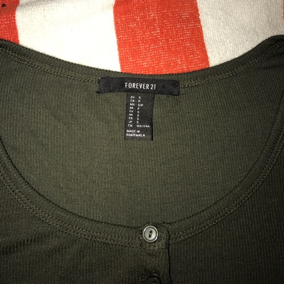 Forever 21 Army Green Crop Top - Picture 2 of 2