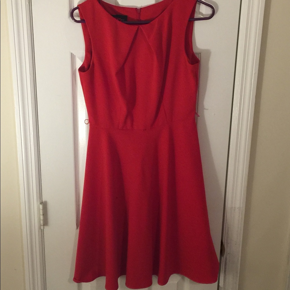 Red fit and flare dress