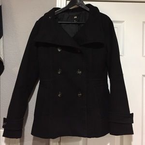 H&M black peacoat