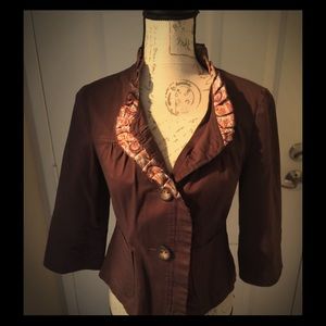 Women's Mid Sleeve Ruffled Blazer