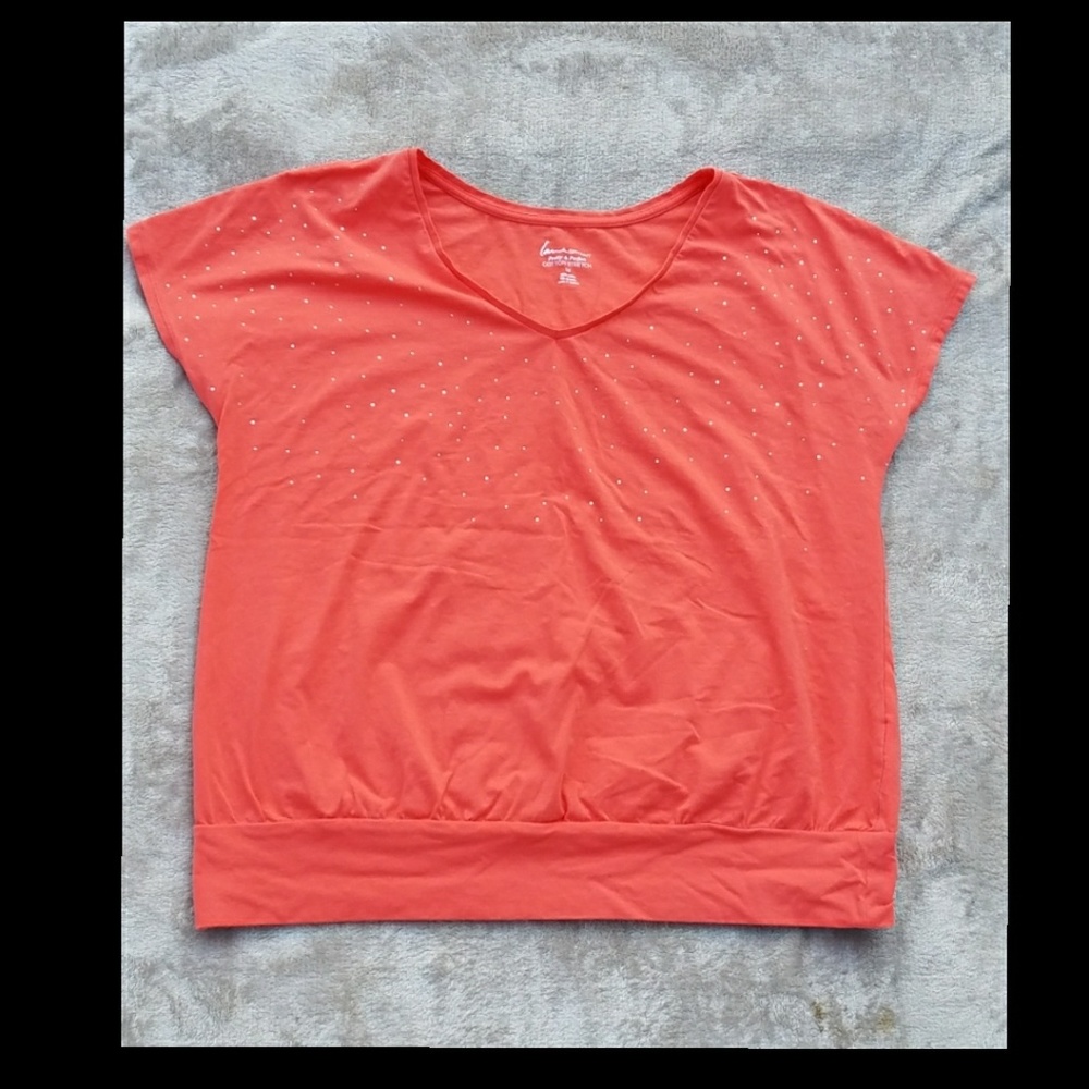 Lane Bryant size 14 coral sparkly top