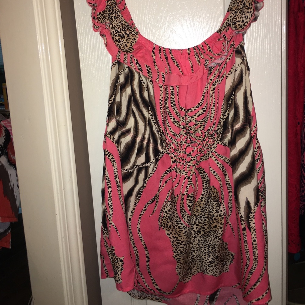 Coral leopard shirt new with tags