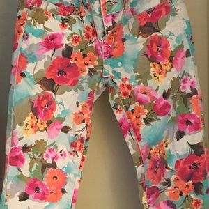 Aeropostale Colorful Floral Skinny Denim Jeans EUC