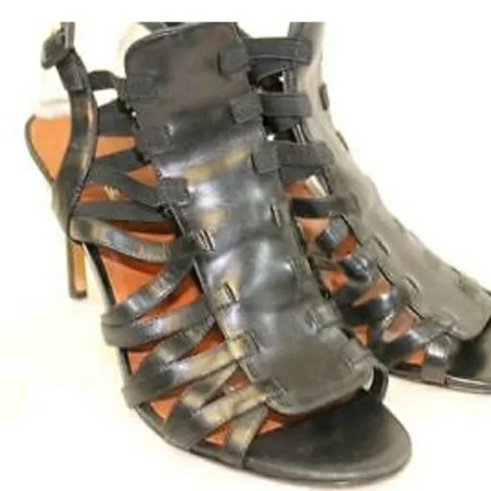 Via Spiga Tafari Leather Stretch Caged Sandals 