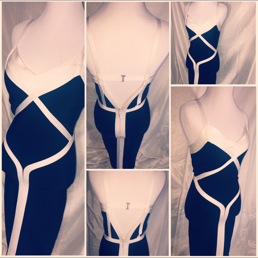 Black With White Stripe Bodycon