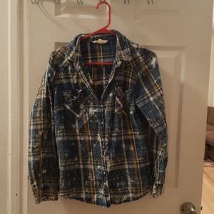 Casual paint splattered flannel