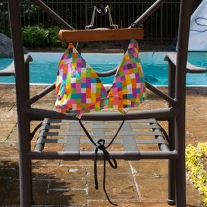 Arizona multicolored strappy bikini top