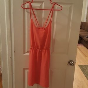 Peach, cross-back summer dress