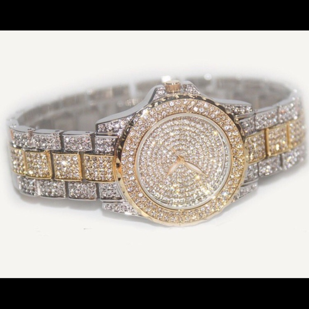 Gold and Silver Rhinestone Watch