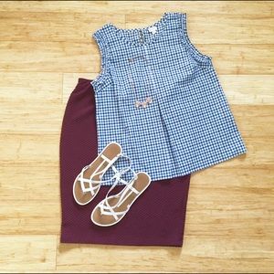 🍃Maroon Pencil Skirt