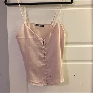 Silk Blush Button-up Cami - Brandy Melville