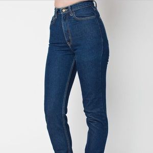 AMERICAN APPAREL HIGH WAISTED DARK WASH MOM JEANS