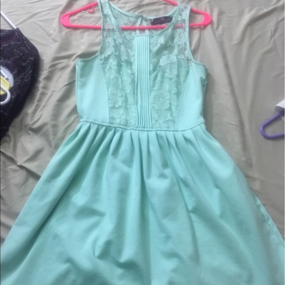 Mint dress with lace