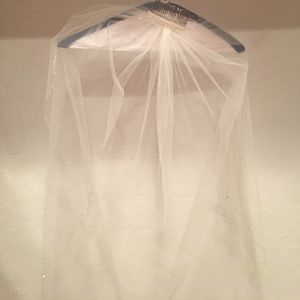 Simple with bling wedding veil