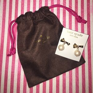 KATE SPADE bow pearl earrings- NWOT