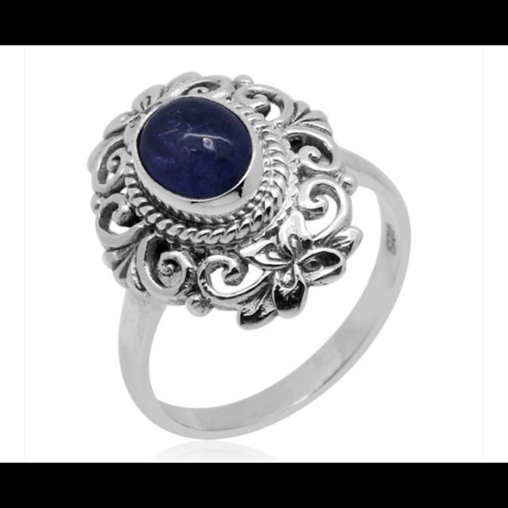Tanzanite Sterling Silver Ring (Size 7.0)