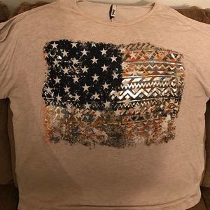 Cold shoulder Patriotic Top