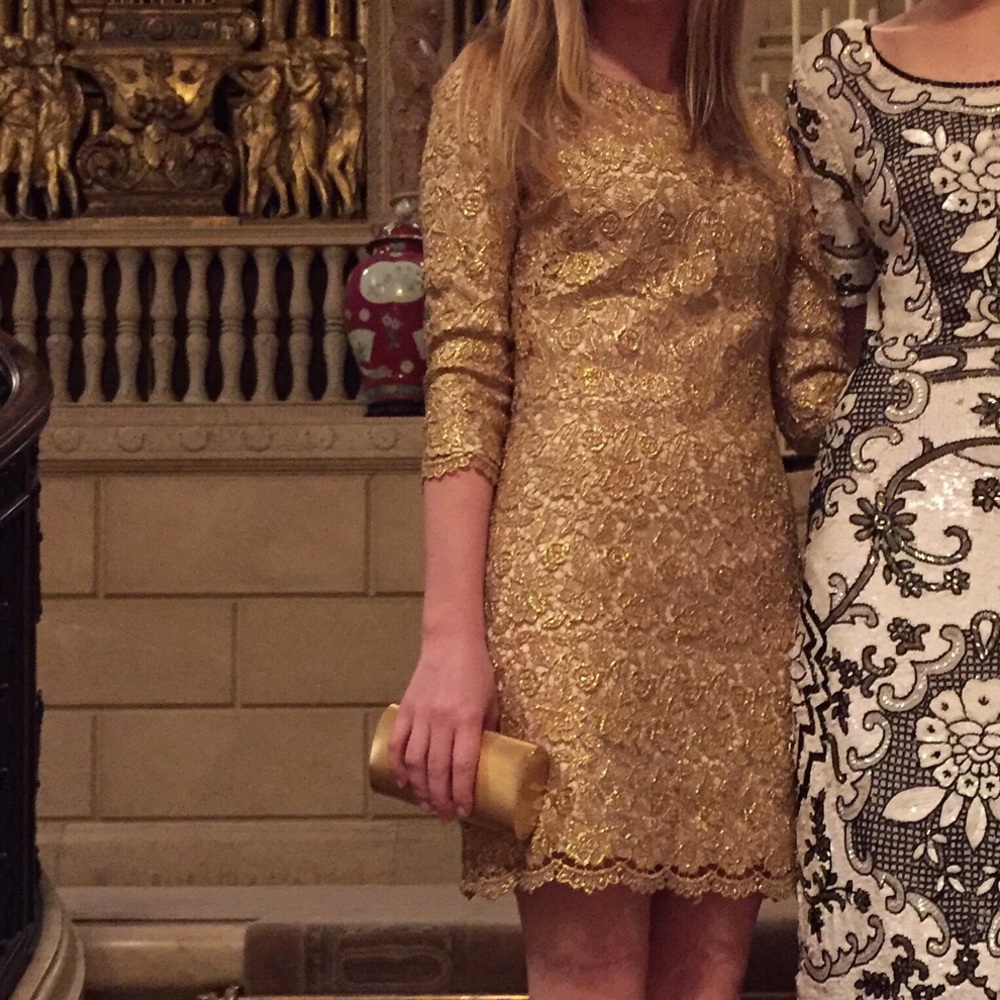 Gold Lace Milly Dress
