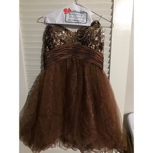 ✨Gold and Brown Sequin Prom Dress!