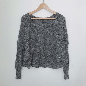 Black & White oversized knit sweater heather gray