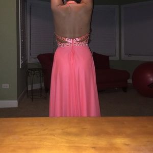 Coral/pink full length prom dress never worn