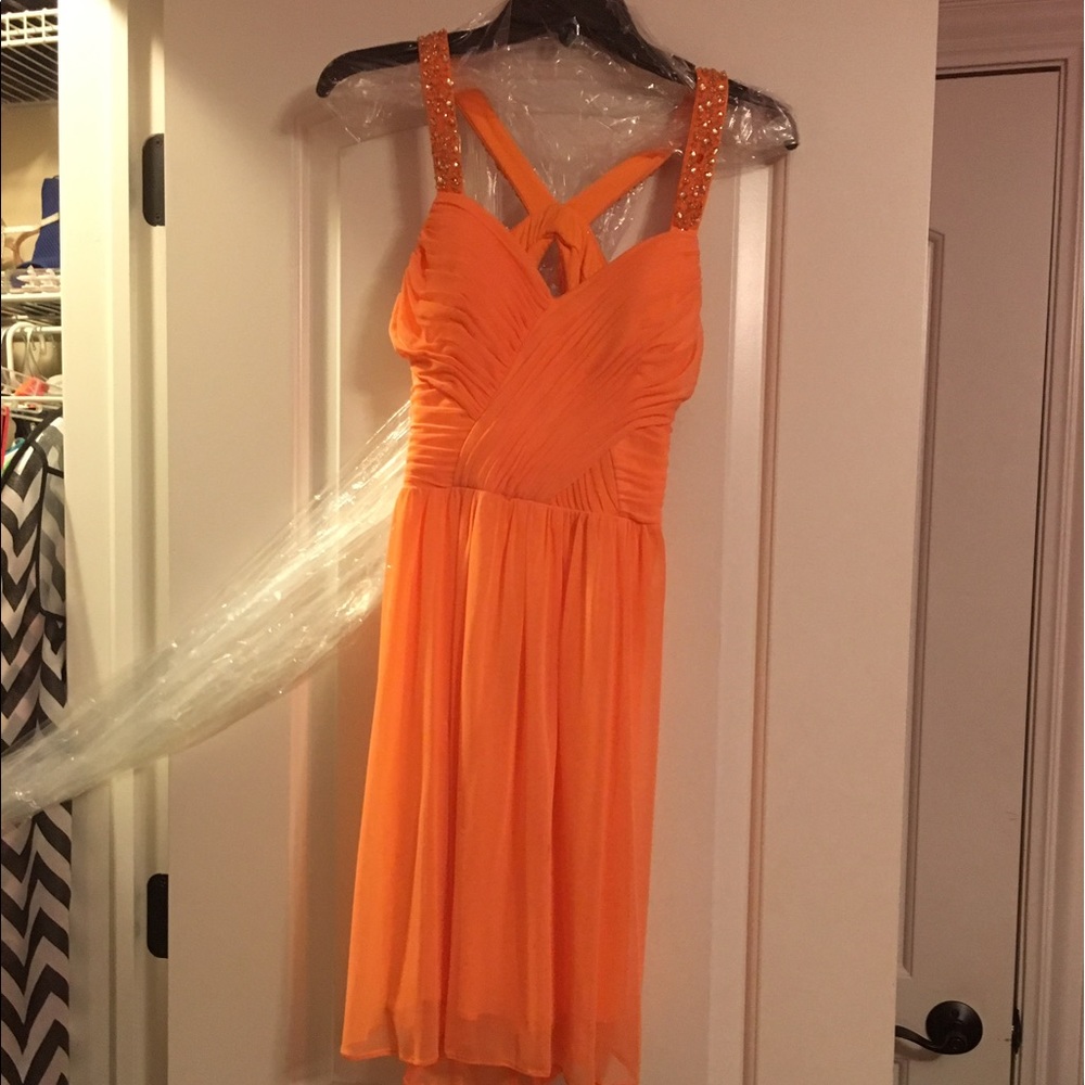 Orange open back dress