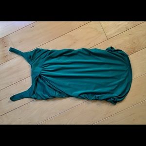 Stretchy Green Satin-Look Tank Top