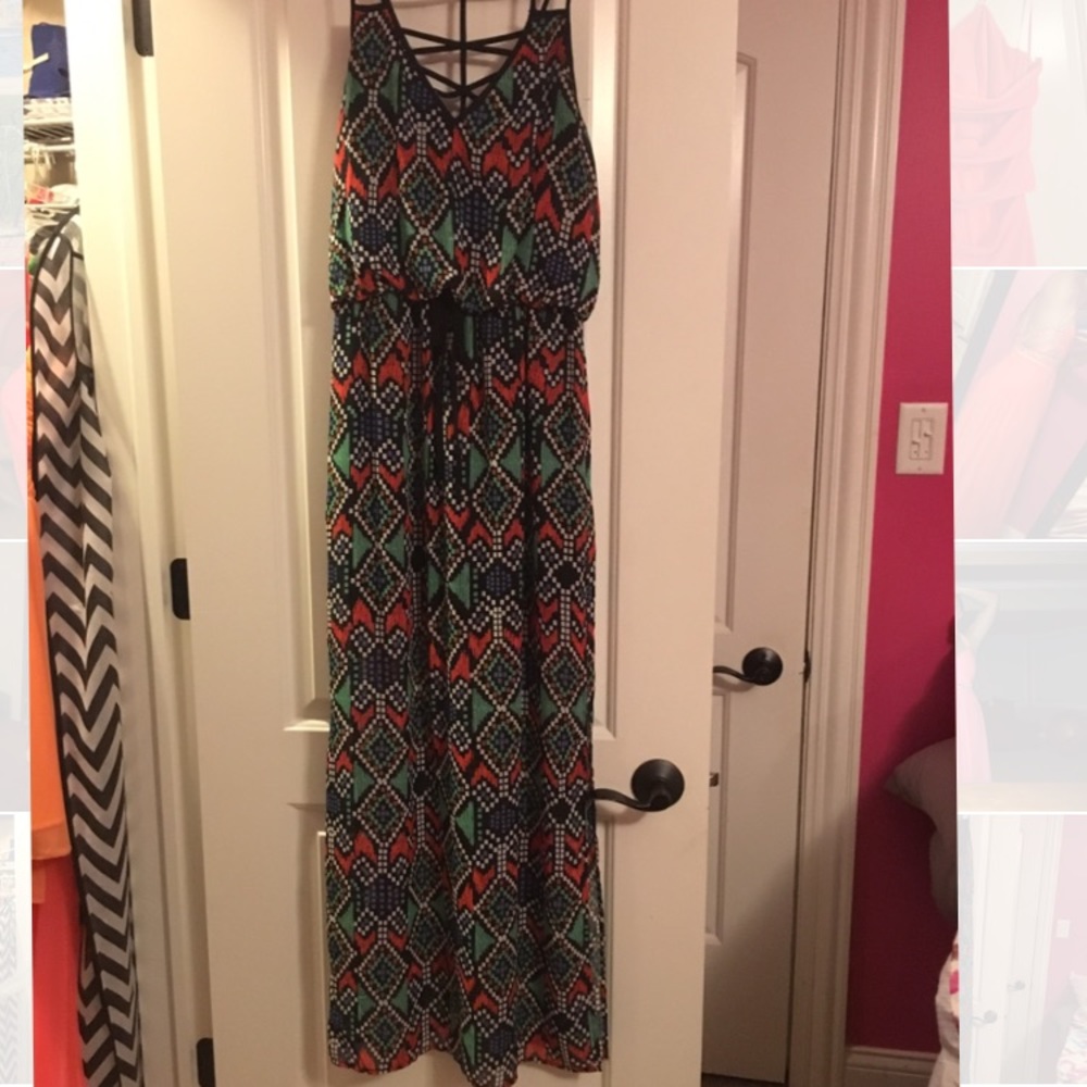 Aztec/tribal print maxi dress