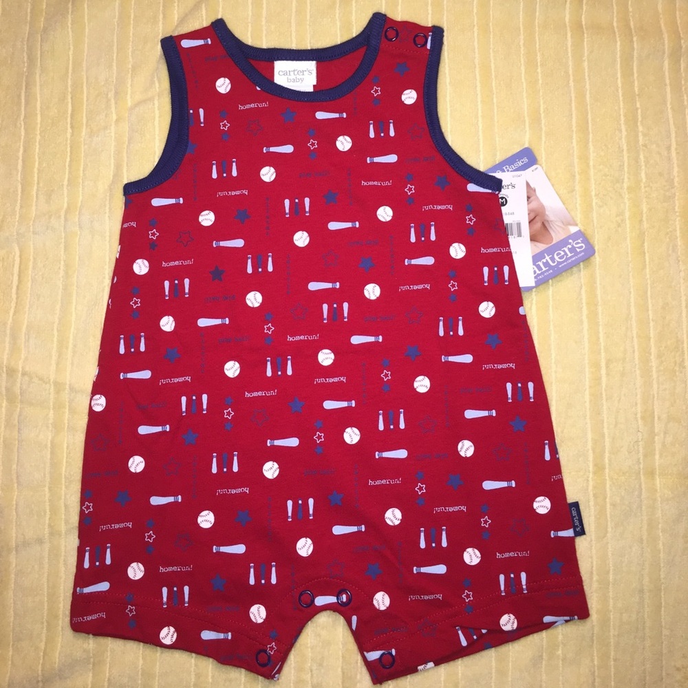 NWT Red/blue ""Homerun!" Infant Onesie by Carter's