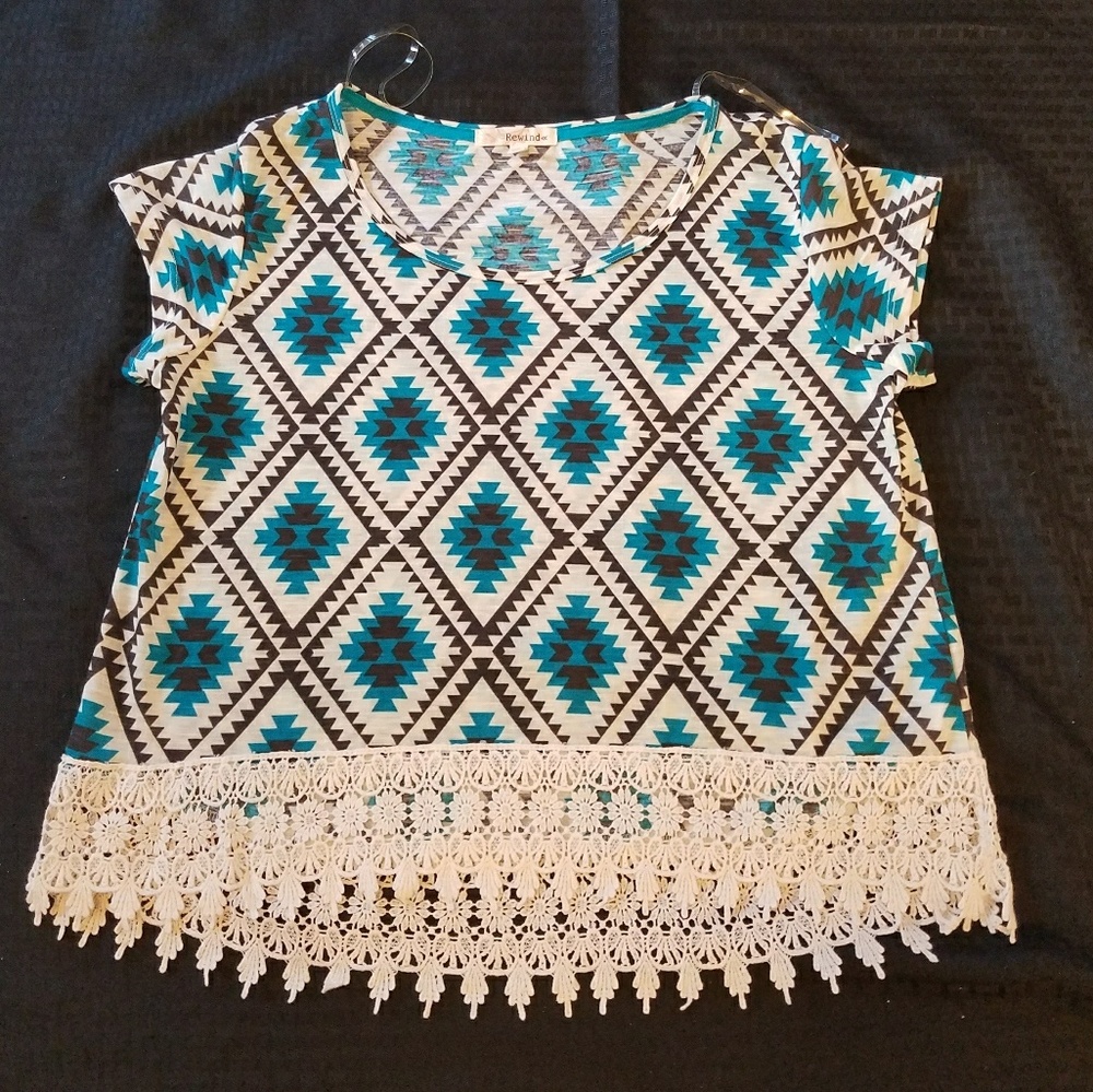 NWT top with lace trim
