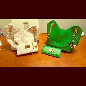 Michael kors hand bag and wallet
