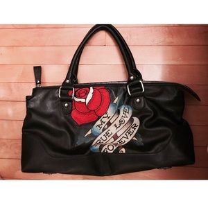 Ed Hardy Paula Belle Flyers "My Love Forever" Tote