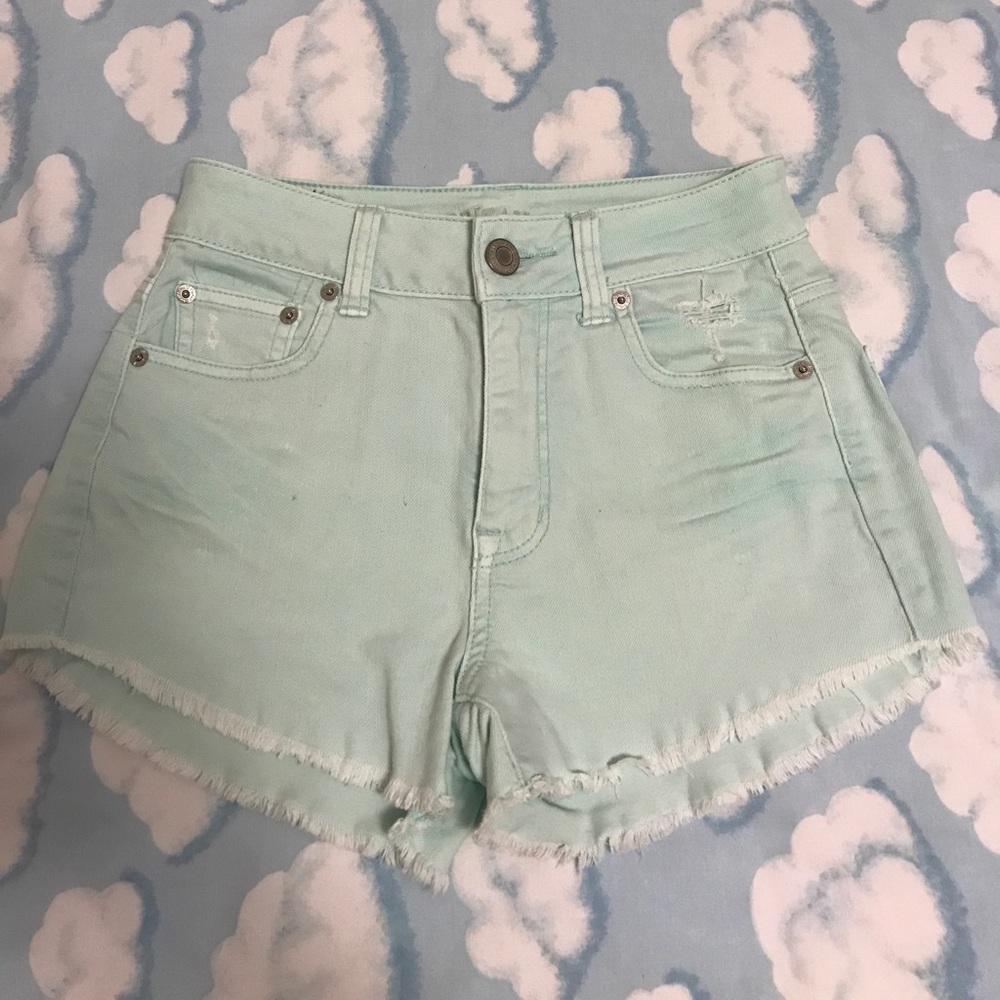 High-rise Denim Stretchy Shorts