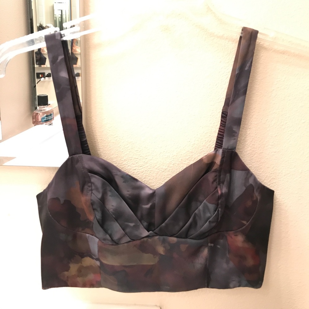 H&M Silk print bralette crop top size 6 small