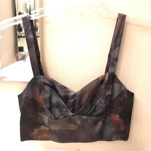 H&M Silk print bralette crop top size 6 small