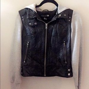 Forever 21 Moto Jacket  jersey/leather NWOT