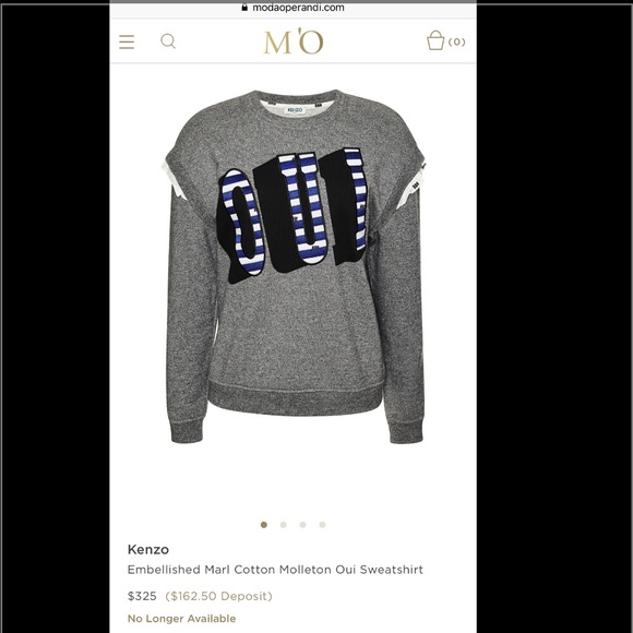 🚫SOLD🚫💯Auth. KENZO embellished "Oui" sweatshirt - Picture 2 of 8