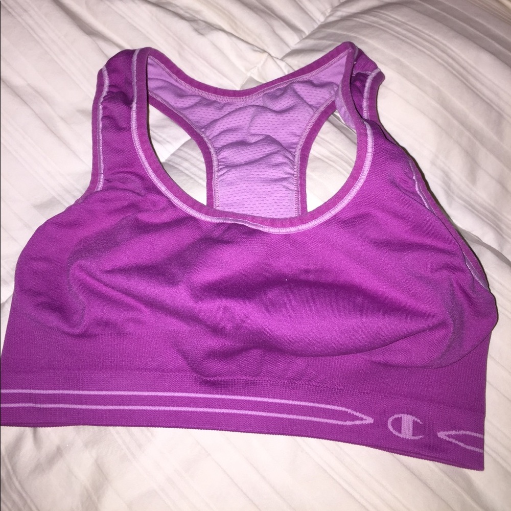 Reversible champion purple sports bra