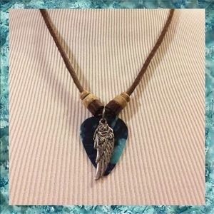 Handmade Guitar Pick / Angel Wing Necklace